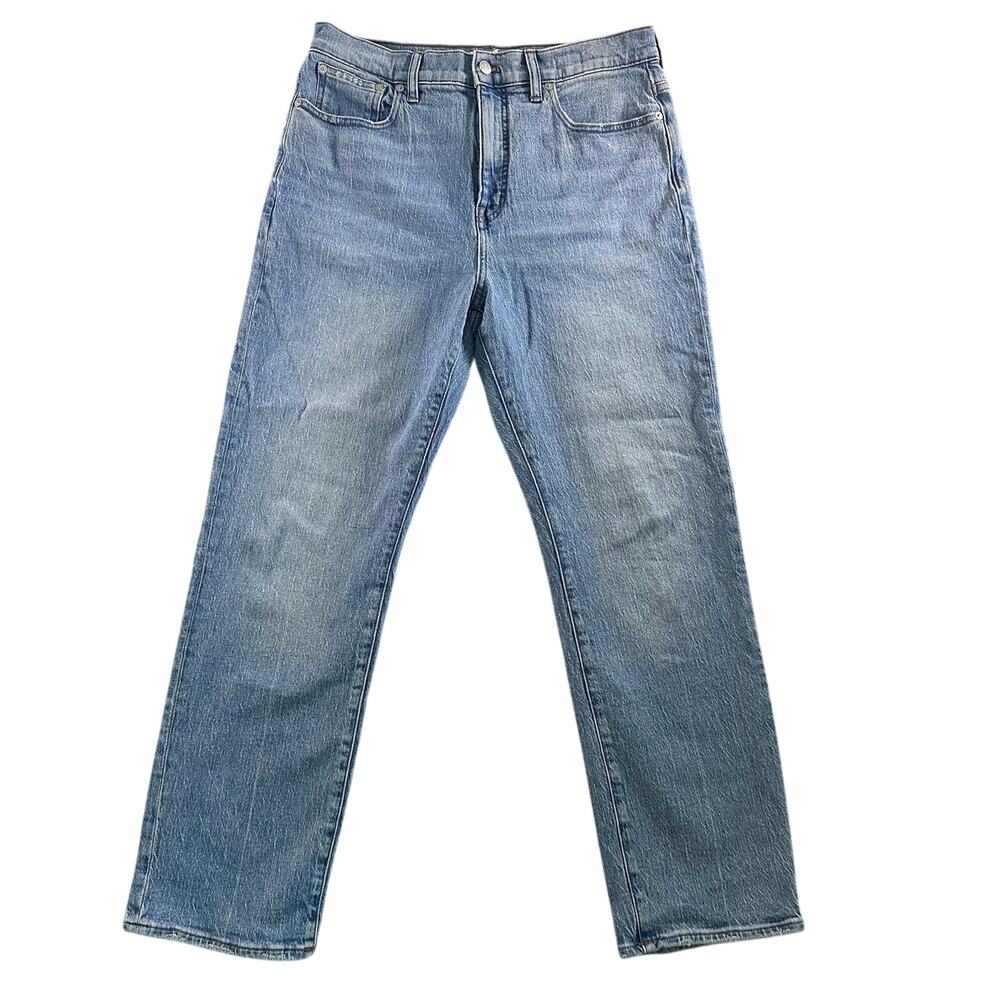 Madewell Women's 90s Straight Size 30/10 Medium Light Wash Jeans 30 inch Inseam